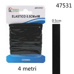 XFR47531 ELASTICO 0.5CMx4M NERO