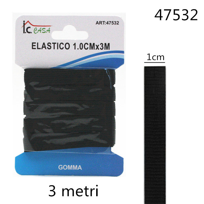 XFR47532 ELASTICO 1.0CMX3M NERO