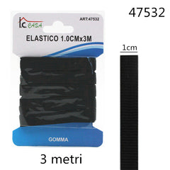 XFR47532 ELASTICO 1.0CMX3M NERO