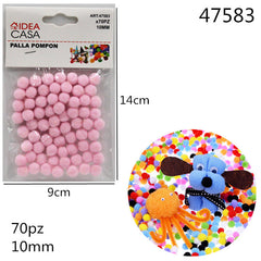 XFR47583 PALLA POMPON ROSA 10MM 70PZ