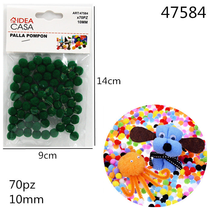 XFR47584 PALLA POMPON VERDE SCURO 10MM 70PZ
