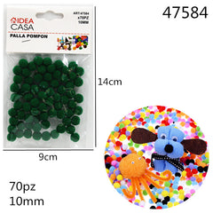 XFR47584 PALLA POMPON VERDE SCURO 10MM 70PZ