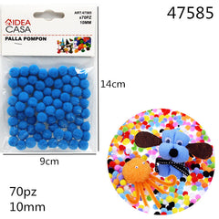 XFR47585 PALLA POMPON BLU 10MM 70PZ