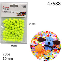 XFR47588 PALLA POMPON VERDE 10MM 70PZ