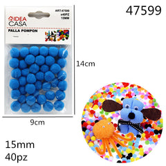 XFR47599 PALLA POMPON BLU 15MM 40PZ