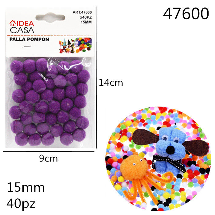 XFR47600 PALLA POMPON VIOLA 15MM 40PZ