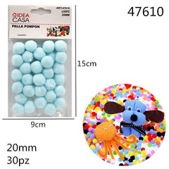 XFR47610 PALLA POMPON CELESTE 20MM 30PZ