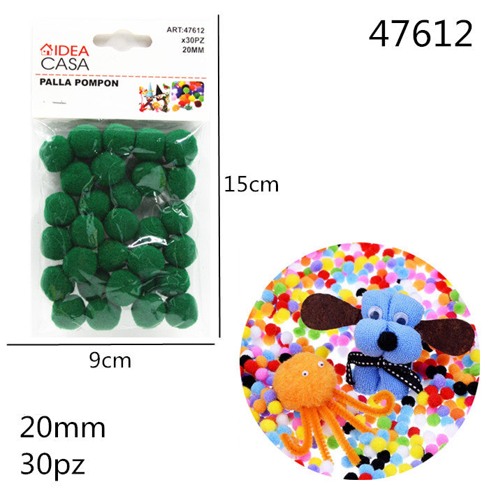 XFR47612 PALLA POMPON VERDE SCURO 20MM 30PZ