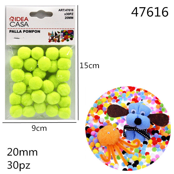 XFR47616 PALLA POMPON VERDE 20MM 30PZ