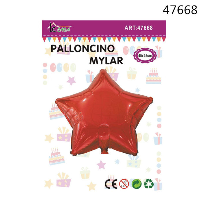 XFR47668 PALLONCINO MYLAR STELLA ROSSO