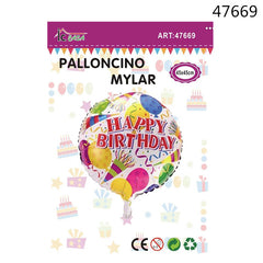 XFR47669 PALLONCINO MYLAR HAPPY BIRTHDAY