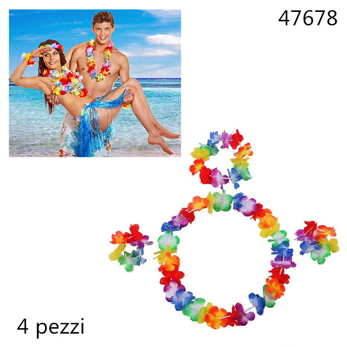 XFR47678 SET 4PZ COLLANA HAWAII