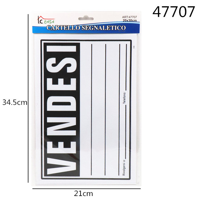 XFR47707 CARTELLO 20X30CM