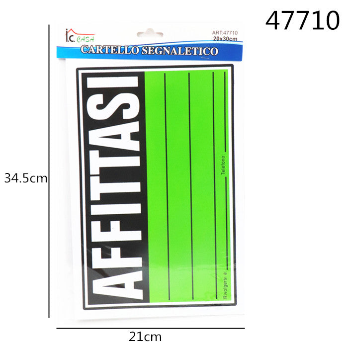 XFR47710 CARTELLO 20X30CM