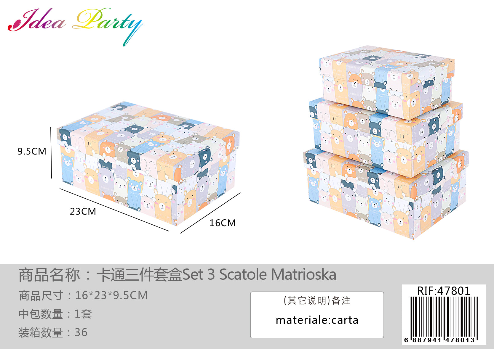 **XFR47801 SET SCATOLE 3PZ