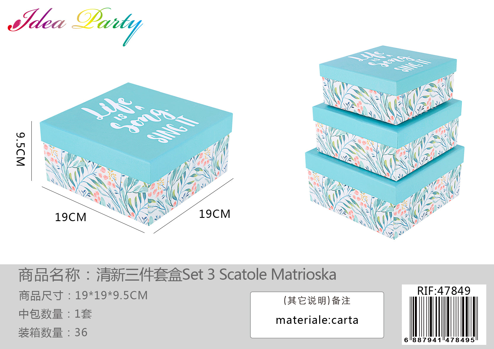 **XFR47849 SET SCATOLE 3PZ