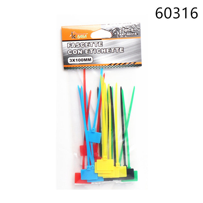 XFR60316 FASCETTE CON ETICHETTE 3X100MM*25PZ