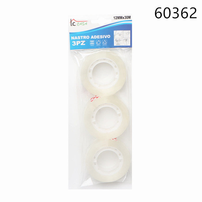 XFR60362 NASTRO ADESIVO 3PZ 12MMx30M