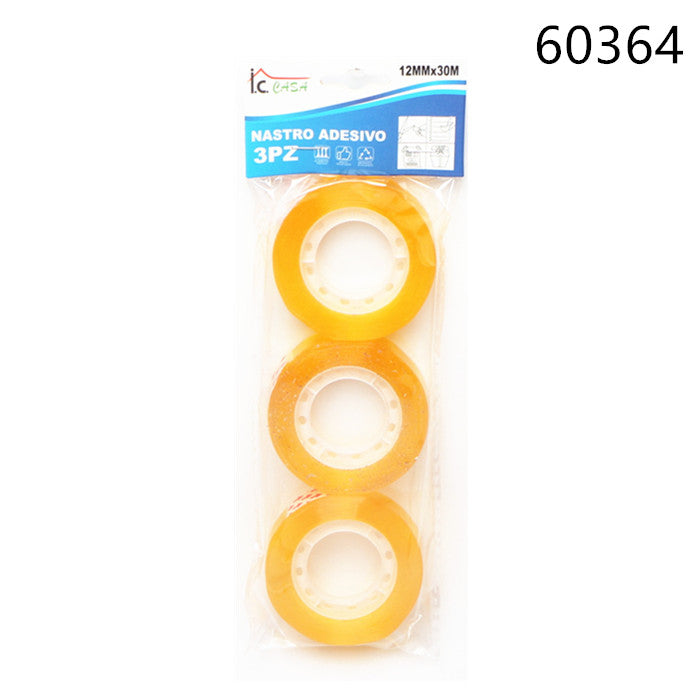XFR60364 NASTRO ADESIVO 3PZ 12MMx30M