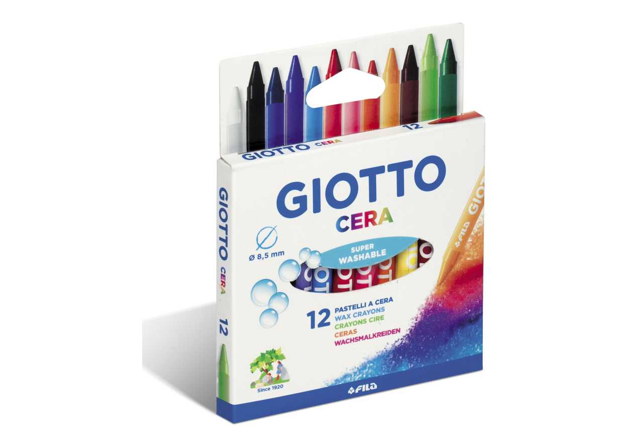 PASTELLO CERA GIOTTO SCATOLA 12 COLORI