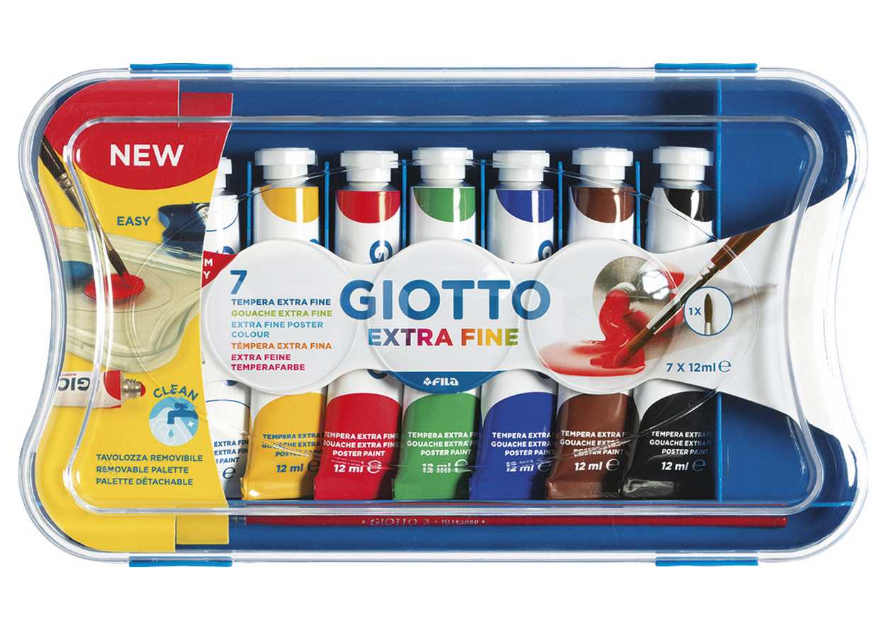 TEMPERA GIOTTO TUBO 4ML 12 SCATOLA 7 COLORI