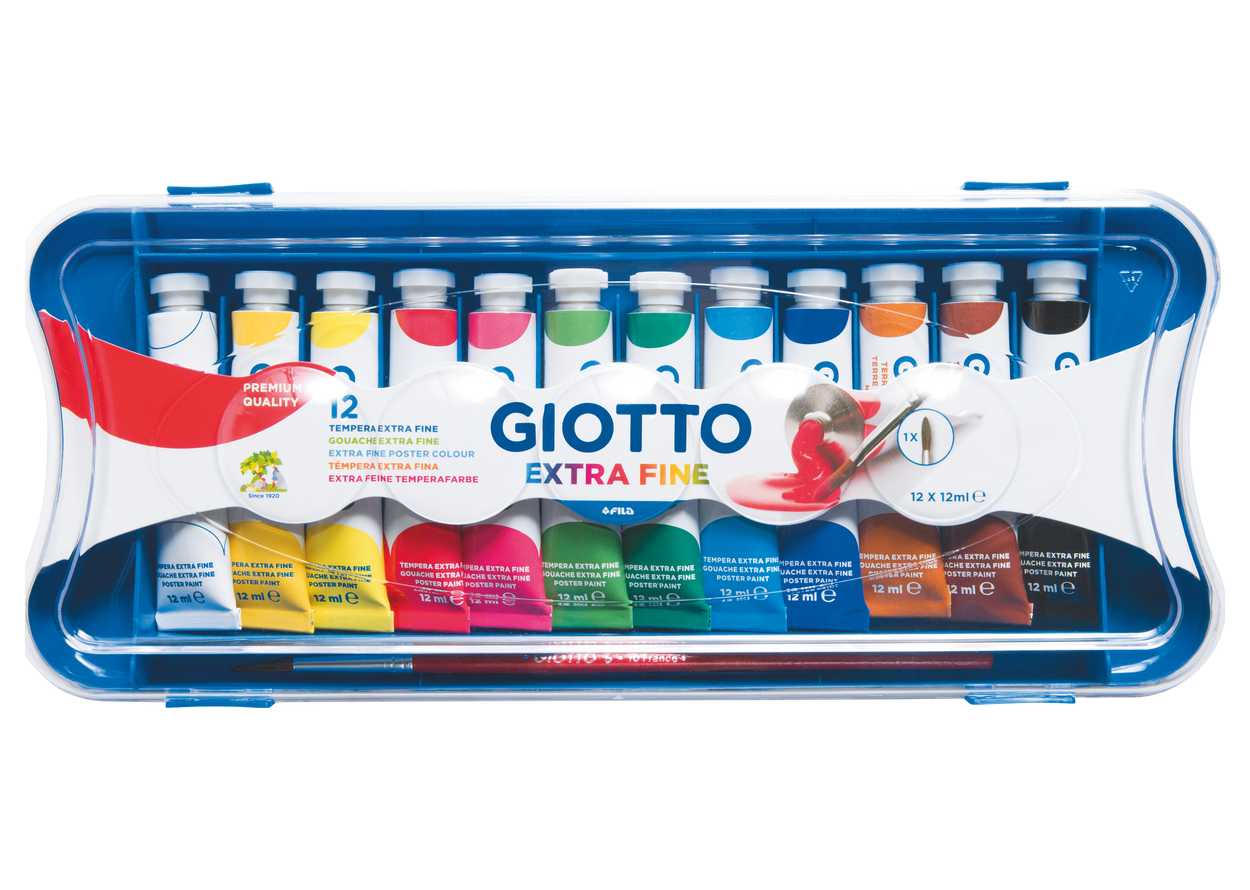 TEMPERA GIOTTO TUBO 4ML 12 SCATOLA 12 COL.