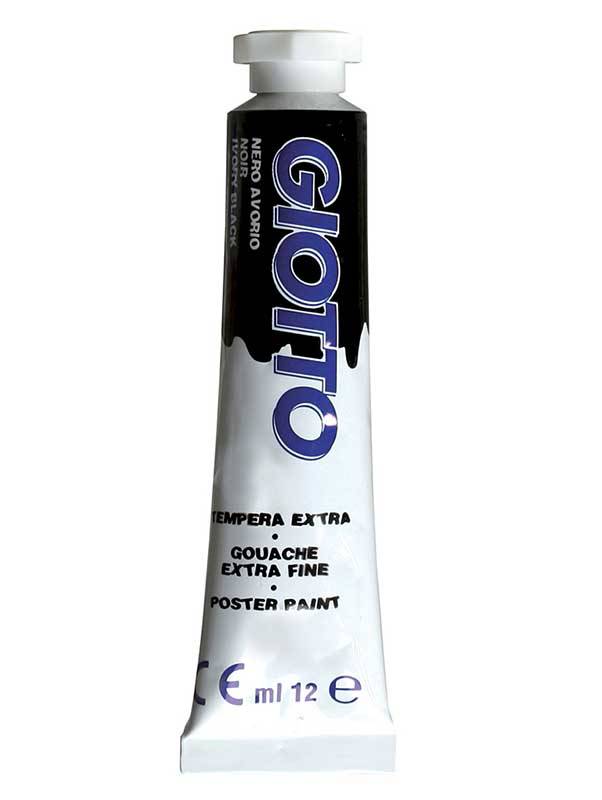 N.24 GIOTTO TEMPERA TUBO  NERO 4 ML.