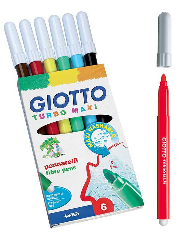 PENNARELLO TURBO MAXI SCATOLA  6 COLORI CARTONE