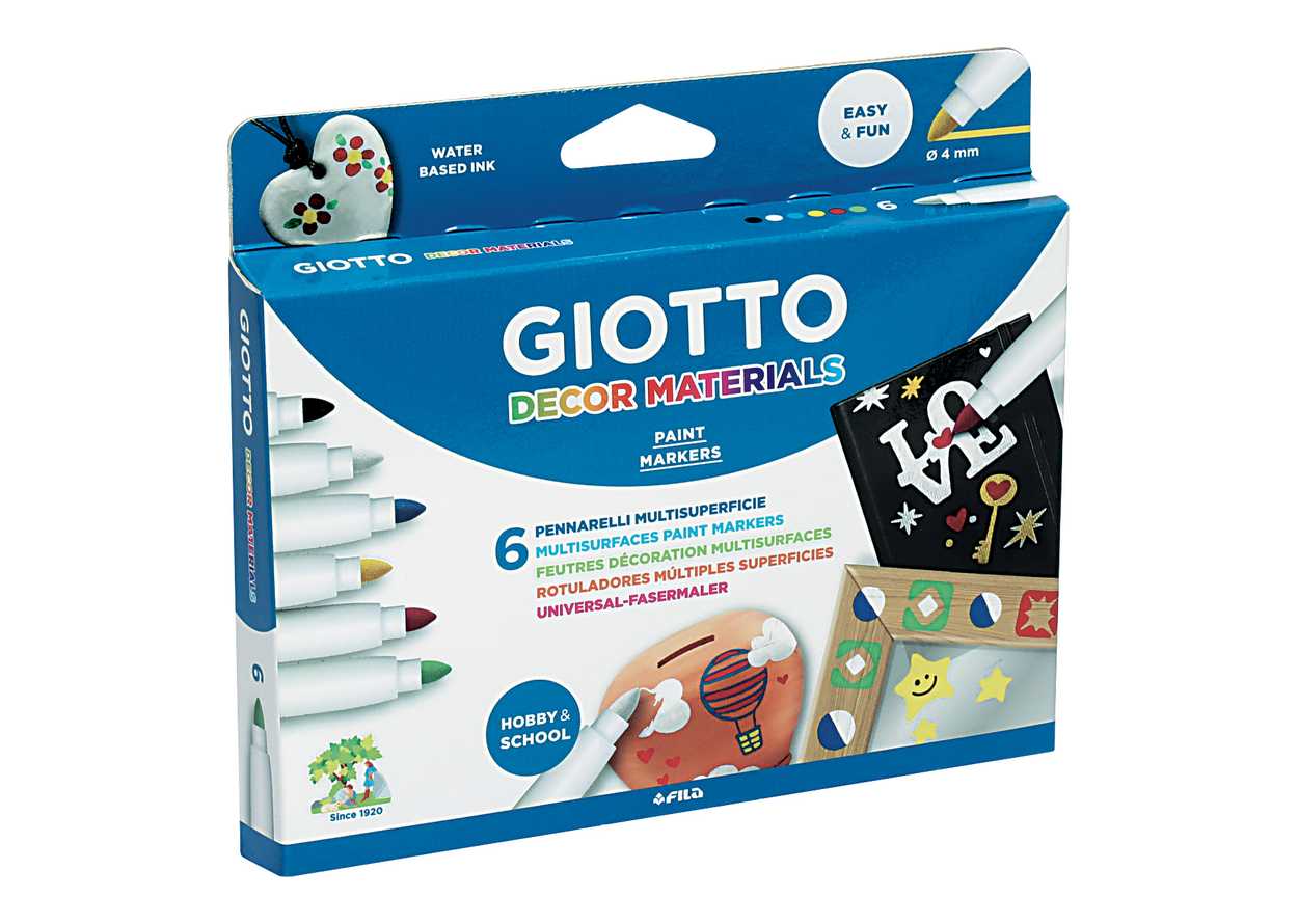 PENNARELLO GIOTTO DECOR MATERIALS 6 COLORI