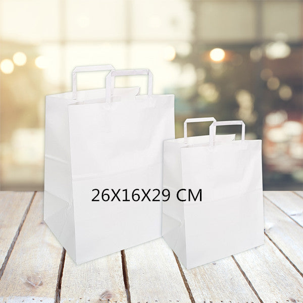 **SHOPPER CARTA BIANCA F.TO 26X16X29 CM MANIGLIA PIATTINA 90GR