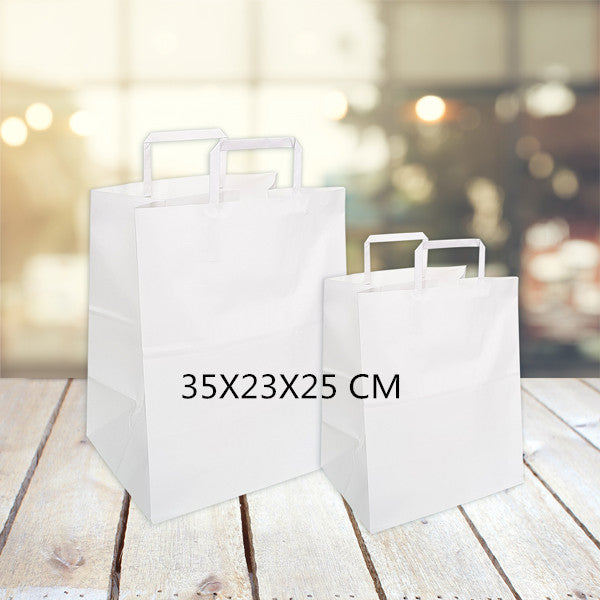 **SHOPPER CARTA BIANCA F.TO 35X23X25 CM MANIGLIA PIATTINA 110GR