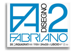BLOCCO FABRIANO F2 24X33 FG.20 RIQUADRATO