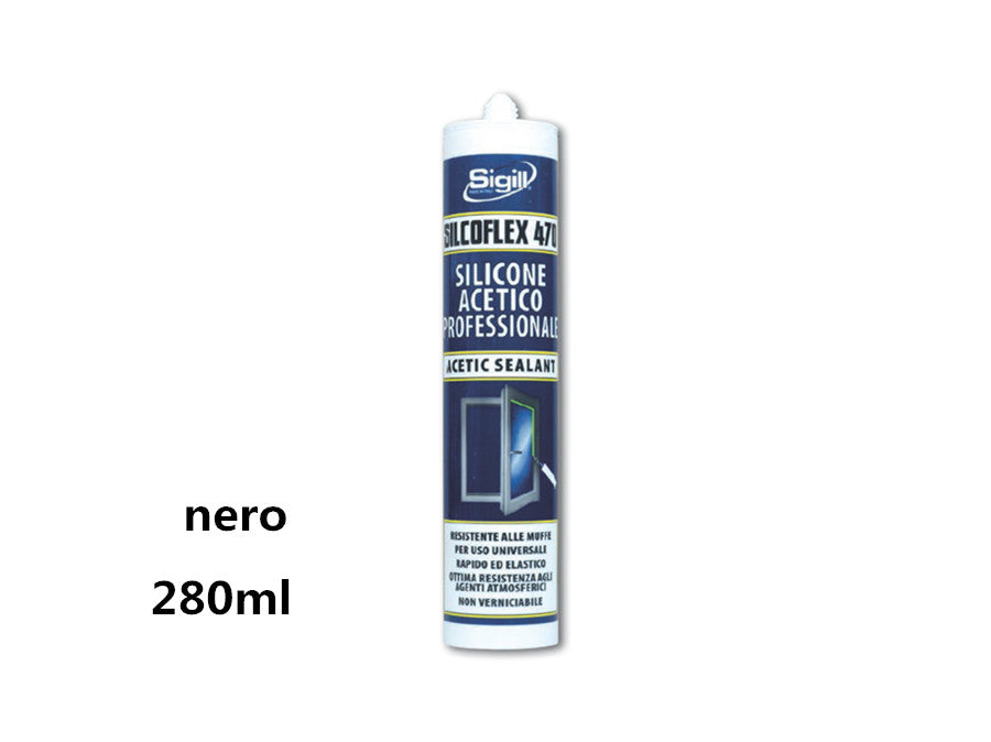SILCOFLEX 470 NERO ACETICO CARTUCCIA DA 280ML