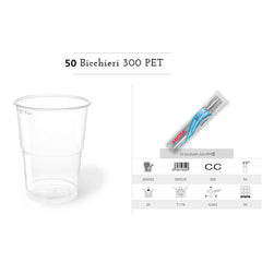 50 BICCHIERI 300CC PET 20/CT