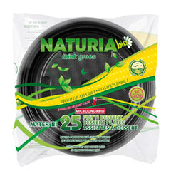 25 Piatti Dessert MTB Nero NAT-BIO 36 Cf