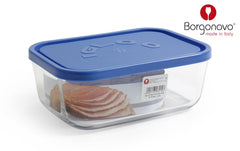 CONTENITORE IN VETRO C/COP BLU RETT. 19CM 1300ML