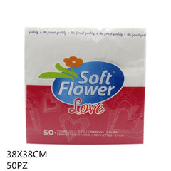 TOVAGLIOLI 2V 38X38 50PZ SOFT FLOWER  48/ct