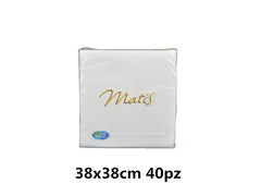 TOVAGLIOLI MATIS 38X38 40PZ BIANCO 36/CT