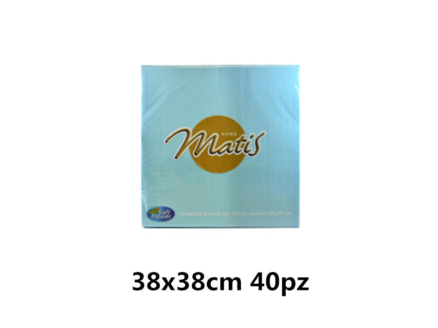 TOVAGLIOLI MATIS 38X38 40PZ AZZURRO PASTELLO 36/CT