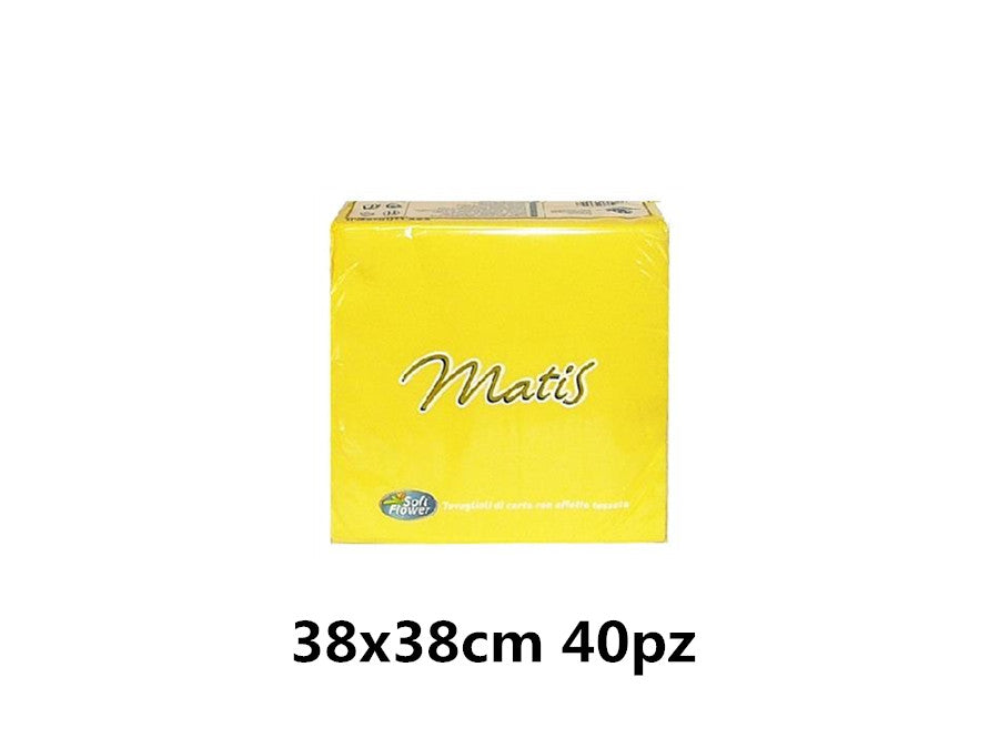 TOVAGLIOLI MATIS 38X38 40PZ GIALLO PASTELLO