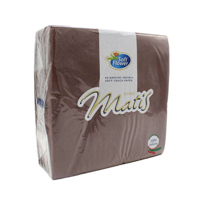TOVAGLIOLI MATIS 38X38 40PZ CIOCCOLATO