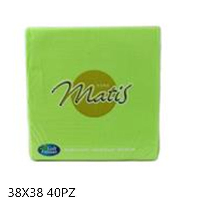 TOVAGLIOLI MATIS 38X38 40PZ VERDE PASTELLO