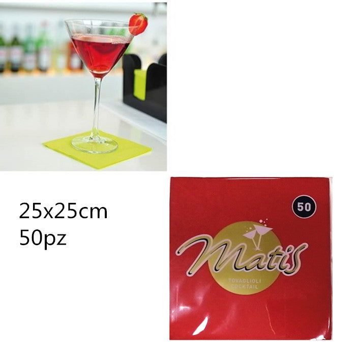 TOVAGLIOLI MATIS 25X25 50PZ ROSSO