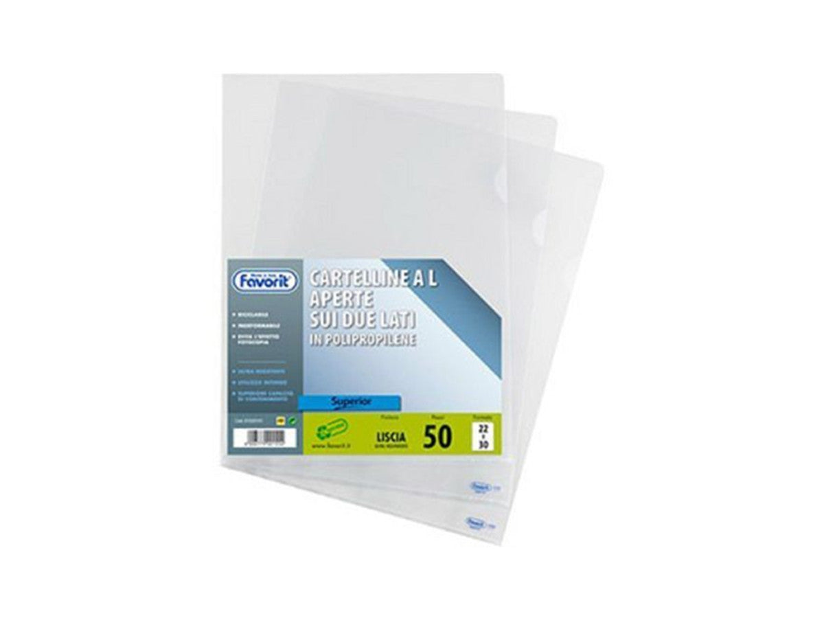 BUSTA A "L" PPL 22X30 FORI LUCIDA CF.50PZ