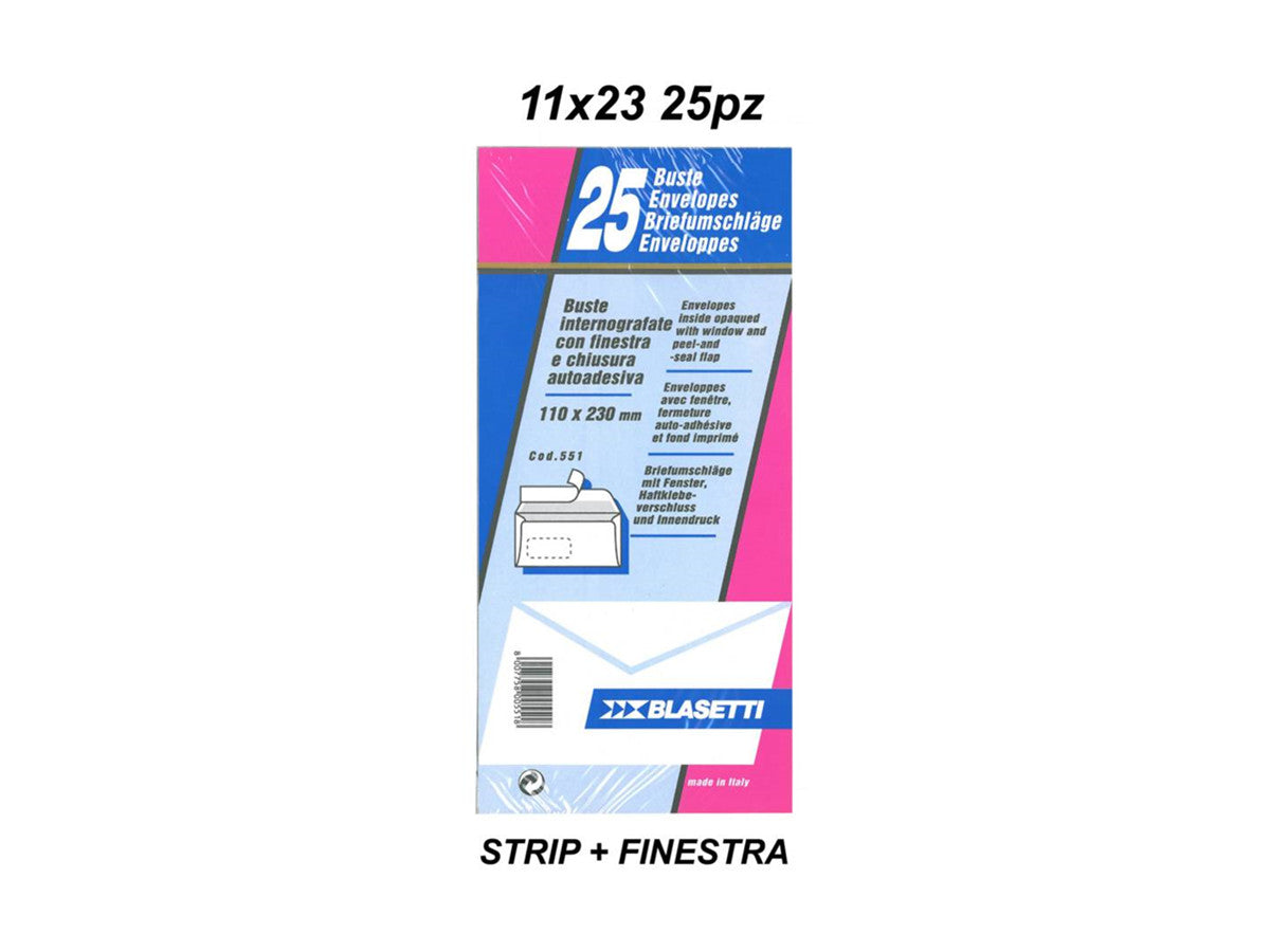 BUSTA MAILPACK 11X23 STRIP C/FIN. CF.25PZ
