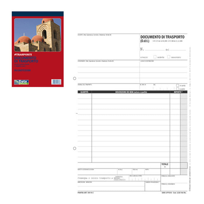 BLOCCO DOCUMENTO TRASPORTO 2 COPIE A5