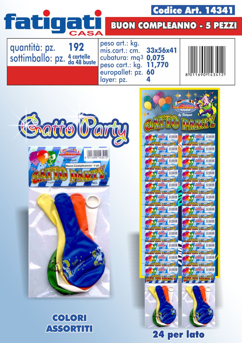 PALLONCINI BUON COMPLEANNO 5PZ