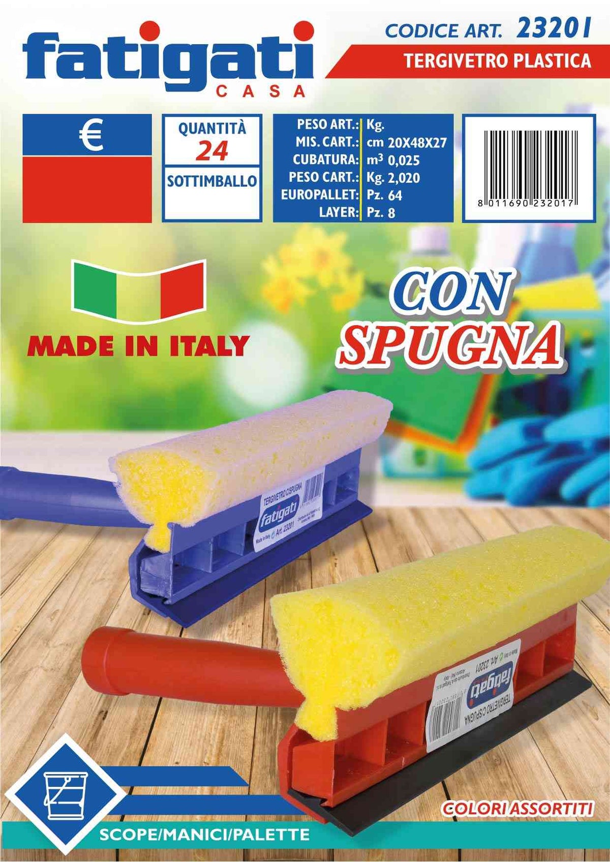 TERGIVETRO PLASTICA C/SPUGNA