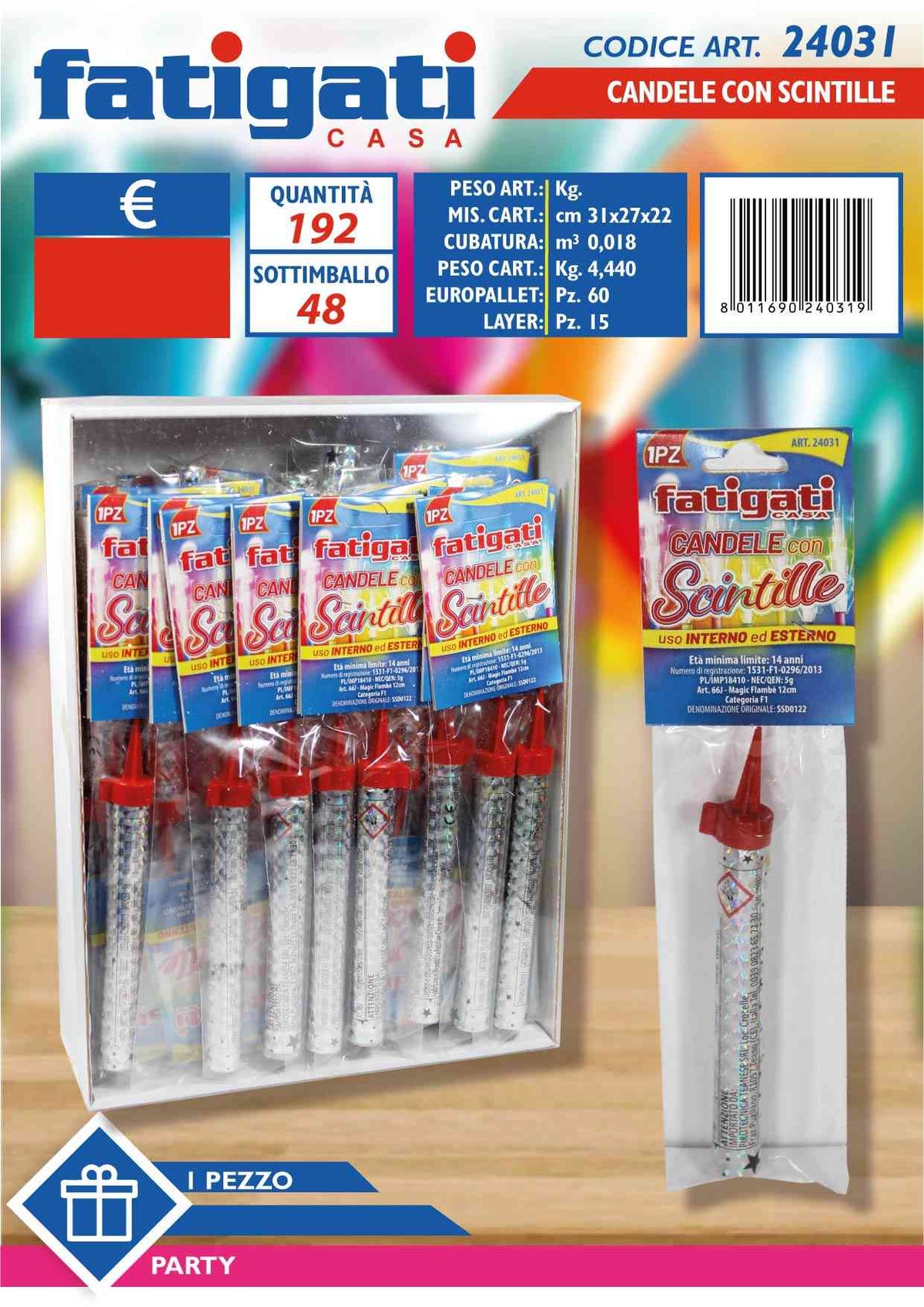 CANDELE CON SCINTILLE