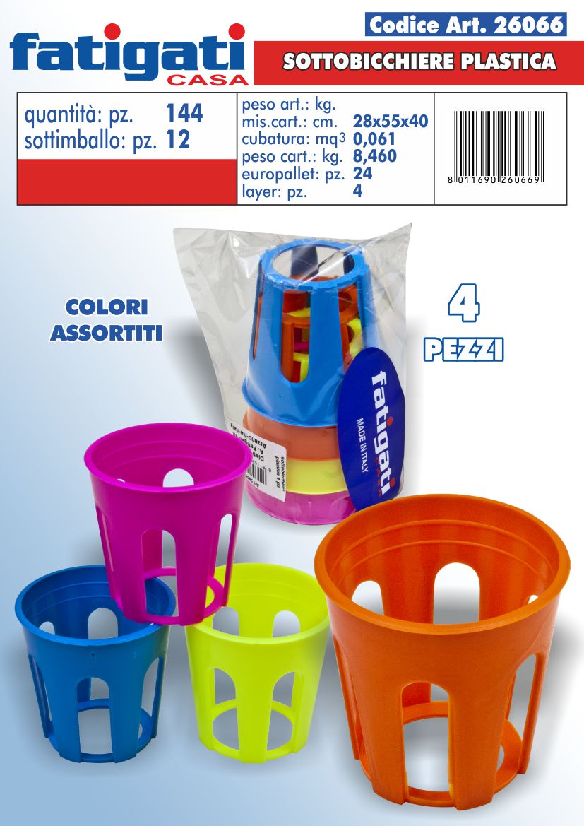 SOTTOBICCHIERI PLASTICA 4PZ